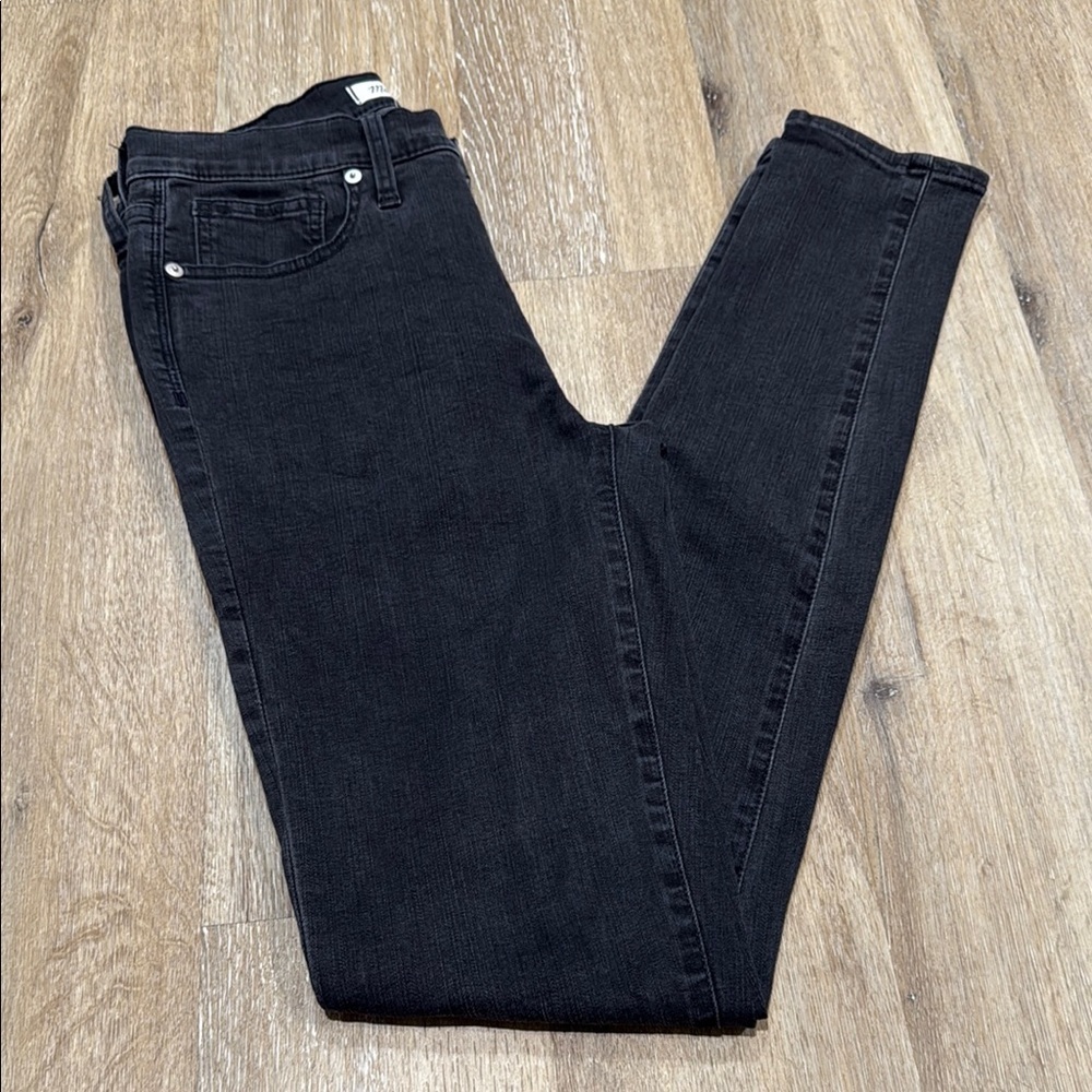 Madewell Size 28TL Black Skinny Jeans Sleek Tapered Fit